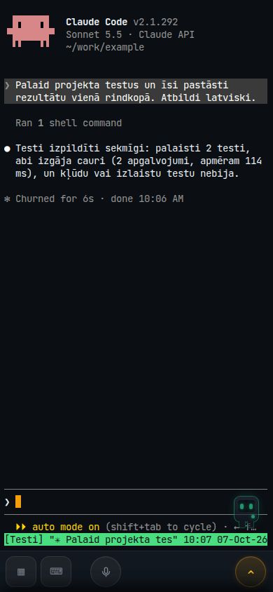 Mašīnas terminālis telefona pārlūkā